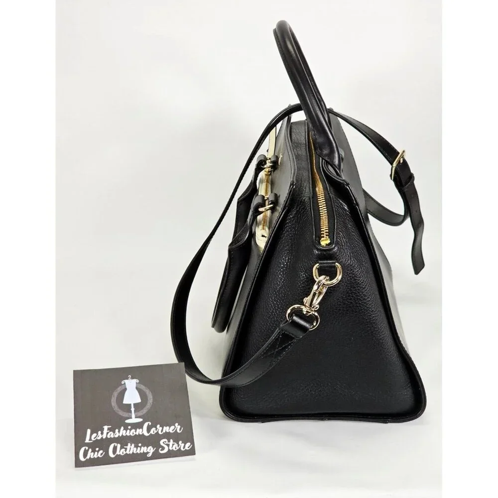 Kate Spade Women's Black Leather Mini Bernadine Hadley Street Satchel Handbag